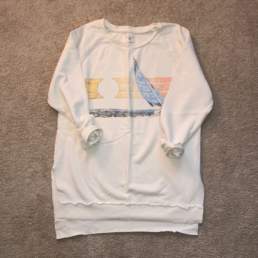 Sol Angeles Off White Long Sleeve Graphic Crew